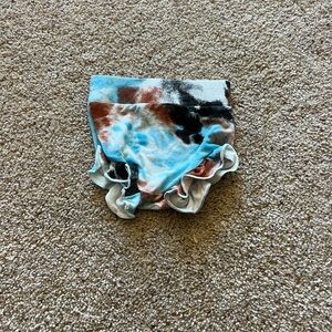 Spearmint Love Ruffle Bloomer, Crinkle Tie Dye Blue